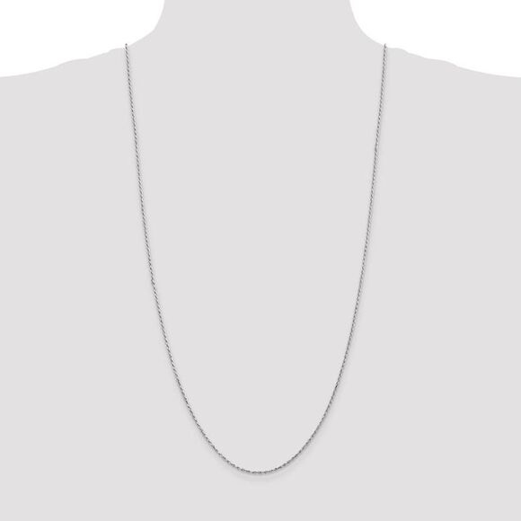 1.6mm, 10k White Gold Diamond Cut Solid Rope Chain Necklace, 30 Inch - Picture 2 of 8